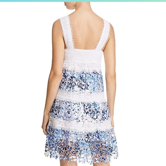 T TAHARI  BLUE & WHITE RAYA DRESS, - Picture 2 of 12